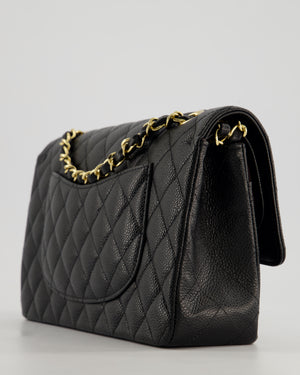 *HOT* Chanel Black Medium Classic Double Flap Bag in Caviar Leather with Gold Hardware