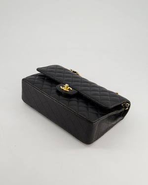 *HOT* Chanel Black Medium Classic Double Flap Bag in Caviar Leather with Gold Hardware