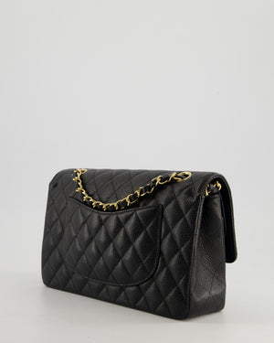 *HOT* Chanel Black Medium Classic Double Flap Bag in Caviar Leather with Gold Hardware