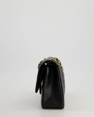 *HOT* Chanel Black Medium Classic Double Flap Bag in Caviar Leather with Gold Hardware