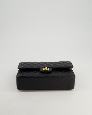 *HOT* Chanel Black Medium Classic Double Flap Bag in Caviar Leather with Gold Hardware