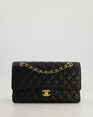 *HOT* Chanel Black Medium Classic Double Flap Bag in Caviar Leather with Gold Hardware