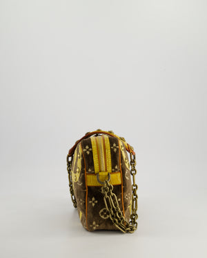 Louis Vuitton Trompe L'Oeil Trocadero Velvet Monogram Shoulder Bag with Croc Leather Trim and Antique Gold Hardware