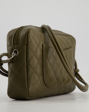*HOT* Chanel Vintage Khaki Green and Python CC Quilted Calfskin Cambon Rectangular Bag with Front Pocket Detail