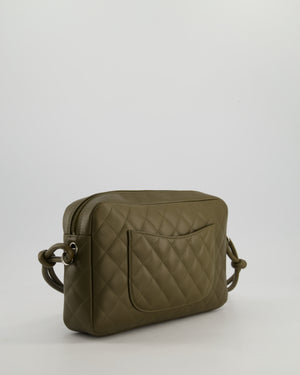 *HOT* Chanel Vintage Khaki Green and Python CC Quilted Calfskin Cambon Rectangular Bag with Front Pocket Detail