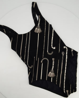 Hermès Black Cannes Et Canne One-Piece Swim Suit Size FR 36 (UK 8)