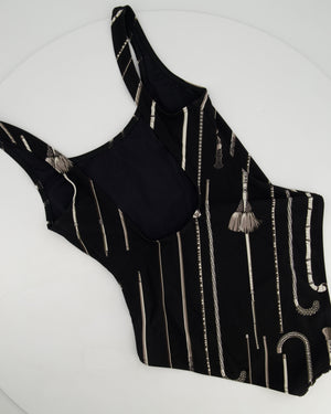 Hermès Black Cannes Et Canne One-Piece Swim Suit Size FR 36 (UK 8)