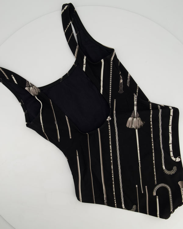 Hermès Black Cannes Et Canne One-Piece Swim Suit Size FR 36 (UK 8)
