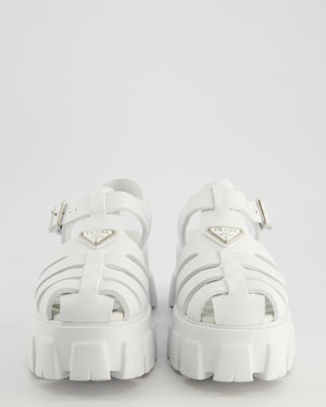 Prada White Rubber Platform Monolith Sandals Size EU 37 RRP £650