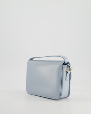 Celine Blue Teen Triomphe Bag in Shiny Calfskin Leather with Gold Hardware