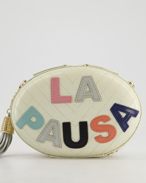Chanel Cruise 2019 "La Pausa" Crossbody Bag with Champagne Gold Hardware and Tassel Detail