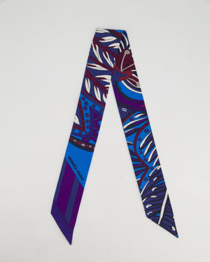 Hermès Bleu Cobalt Jardin de la Maharani Silk Twilly