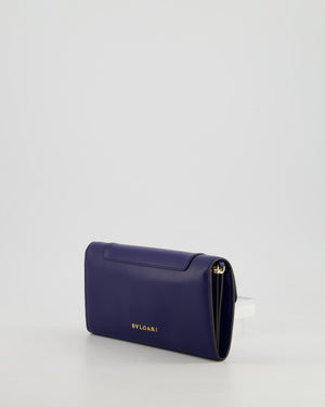 Bvlgari Blue Serpenti Forever Wallet on Chain Bag in Calfskin Leather with Champagne Gold Hardware