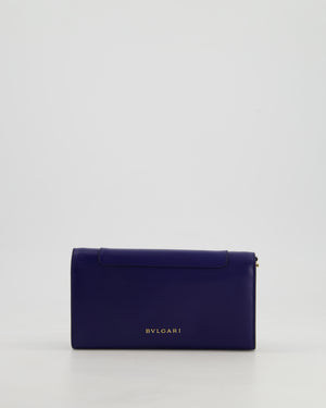 Bvlgari Blue Serpenti Forever Wallet on Chain Bag in Calfskin Leather with Champagne Gold Hardware