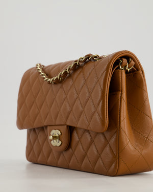*SUPER HOT* Chanel Dark Caramel Medium Classic Double Flap Bag in Caviar Leather with Gold Hardware