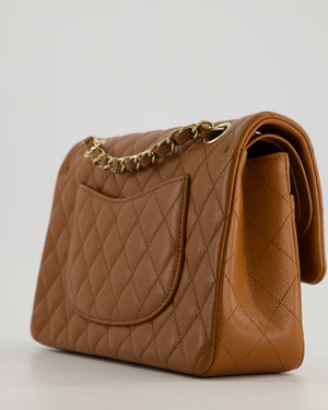 *SUPER HOT* Chanel Dark Caramel Medium Classic Double Flap Bag in Caviar Leather with Gold Hardware