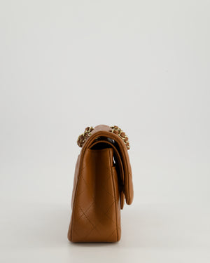 *SUPER HOT* Chanel Dark Caramel Medium Classic Double Flap Bag in Caviar Leather with Gold Hardware