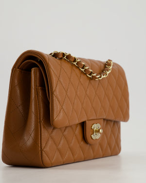 *SUPER HOT* Chanel Dark Caramel Medium Classic Double Flap Bag in Caviar Leather with Gold Hardware