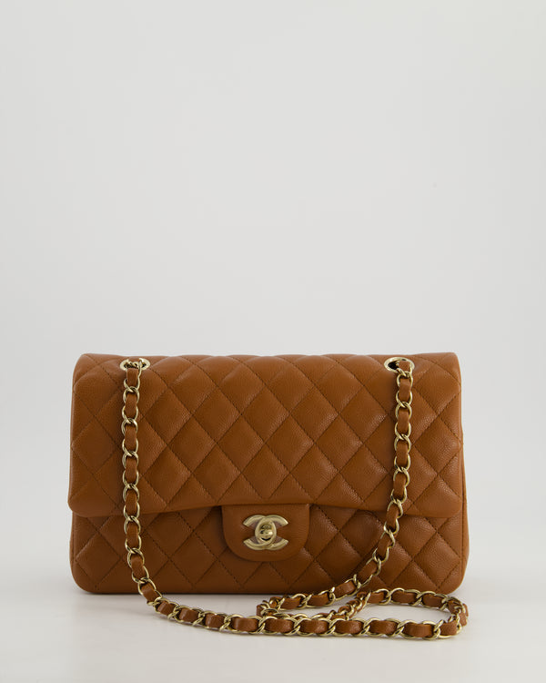 *SUPER HOT* Chanel Dark Caramel Medium Classic Double Flap Bag in Caviar Leather with Gold Hardware