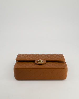 *SUPER HOT* Chanel Dark Caramel Medium Classic Double Flap Bag in Caviar Leather with Gold Hardware