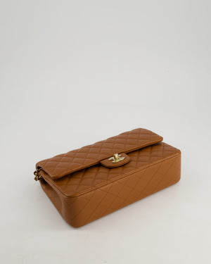 *SUPER HOT* Chanel Dark Caramel Medium Classic Double Flap Bag in Caviar Leather with Gold Hardware