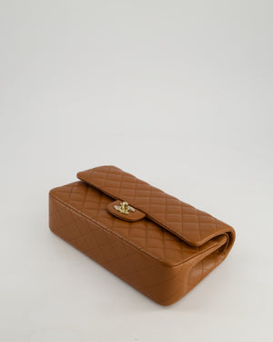 *SUPER HOT* Chanel Dark Caramel Medium Classic Double Flap Bag in Caviar Leather with Gold Hardware