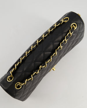 *AMAZING CONDITION* Chanel Black Jumbo Classic Double Flap Bag in Caviar Leather with Gold Hardware