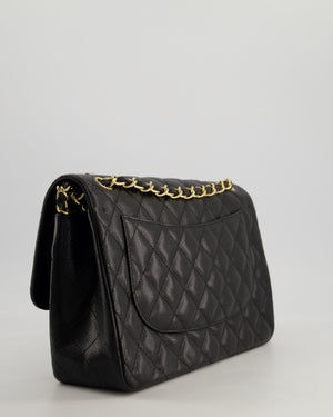 *AMAZING CONDITION* Chanel Black Jumbo Classic Double Flap Bag in Caviar Leather with Gold Hardware
