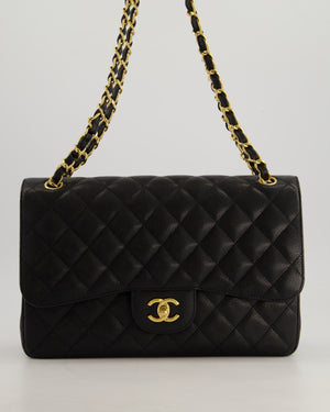 *AMAZING CONDITION* Chanel Black Jumbo Classic Double Flap Bag in Caviar Leather with Gold Hardware