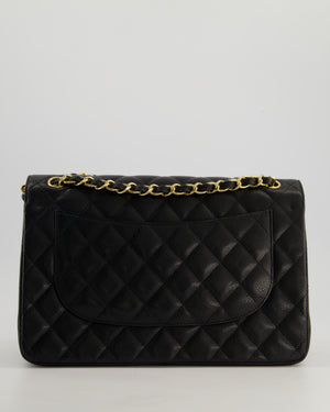 *AMAZING CONDITION* Chanel Black Jumbo Classic Double Flap Bag in Caviar Leather with Gold Hardware