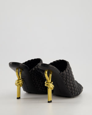 Bottega Veneta Black Intrecciato Knot Leather Mules Size EU 40
