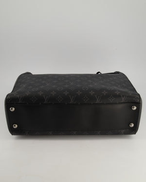 Louis Vuitton Black Sac Plat 24H Tote Bag with Silver Hardware