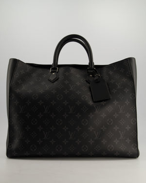 Louis Vuitton Black Sac Plat 24H Tote Bag with Silver Hardware