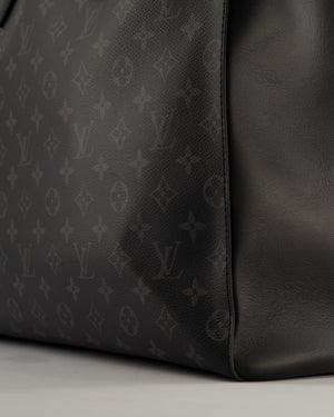 Louis Vuitton Black Sac Plat 24H Tote Bag with Silver Hardware