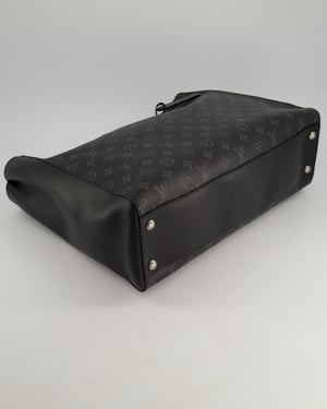 Louis Vuitton Black Sac Plat 24H Tote Bag with Silver Hardware