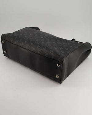 Louis Vuitton Black Sac Plat 24H Tote Bag with Silver Hardware
