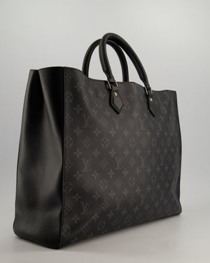 Louis Vuitton Black Sac Plat 24H Tote Bag with Silver Hardware