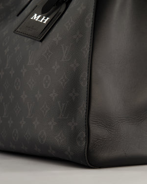 Louis Vuitton Black Sac Plat 24H Tote Bag with Silver Hardware