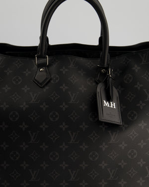 Louis Vuitton Black Sac Plat 24H Tote Bag with Silver Hardware