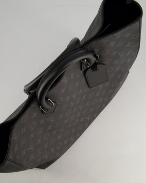 Louis Vuitton Black Sac Plat 24H Tote Bag with Silver Hardware