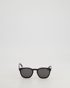 Saint Laurent Round Frame Black Sunglasses With Side Logo Detail