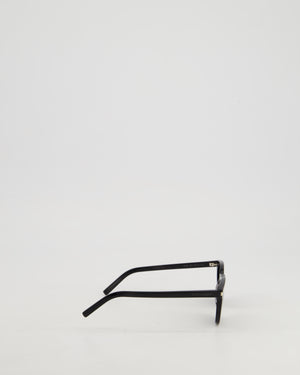 Saint Laurent Round Frame Black Sunglasses With Side Logo Detail