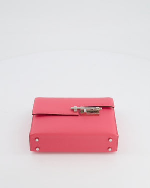 Hermès Mini Verrou Chaine in Rose Azalee Chèvre Leather with Palladium Hardware