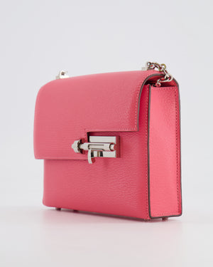 Hermès Mini Verrou Chaine in Rose Azalee Chèvre Leather with Palladium Hardware