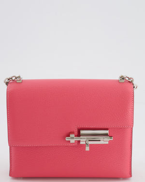 Hermès Mini Verrou Chaine in Rose Azalee Chèvre Leather with Palladium Hardware