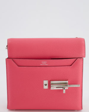 Hermès Mini Verrou Chaine in Rose Azalee Chèvre Leather with Palladium Hardware