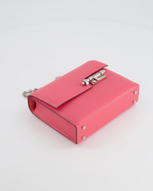 Hermès Mini Verrou Chaine in Rose Azalee Chèvre Leather with Palladium Hardware