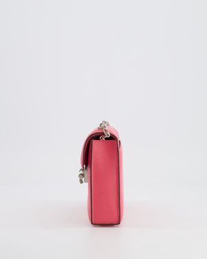 Hermès Mini Verrou Chaine in Rose Azalee Chèvre Leather with Palladium Hardware