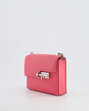 Hermès Mini Verrou Chaine in Rose Azalee Chèvre Leather with Palladium Hardware