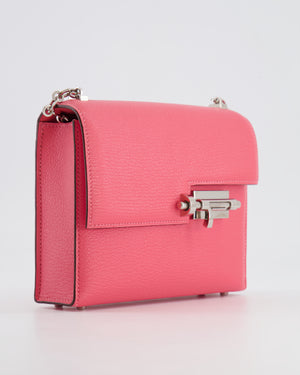 Hermès Mini Verrou Chaine in Rose Azalee Chèvre Leather with Palladium Hardware